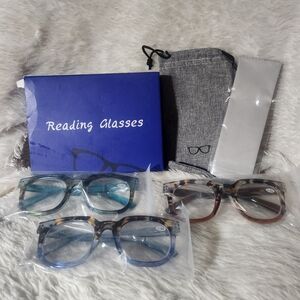 3-Pair +1.50 Stylish Reading Glasses